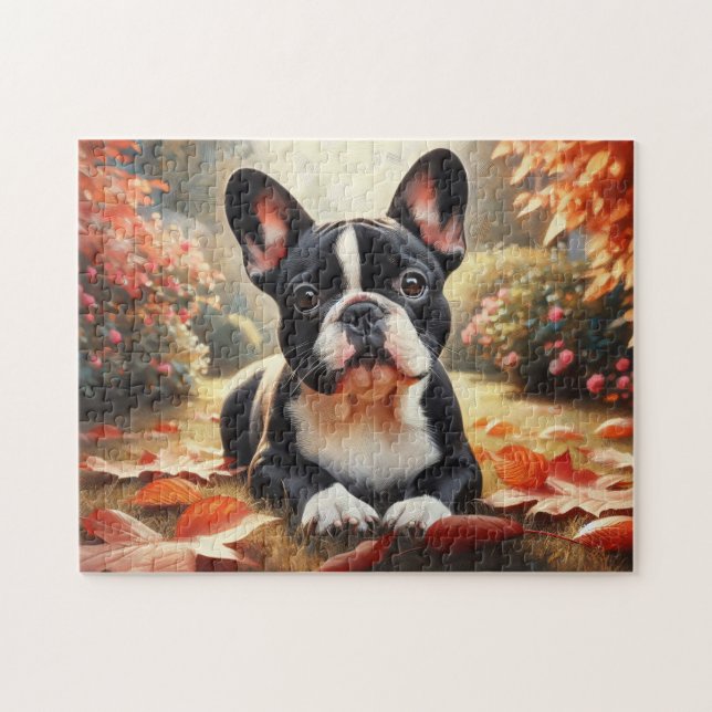 Puzzle Chien de taureau français d'automne (Horizontal)