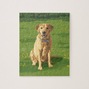 Puzzle Chien de trieur du Labrador jaune