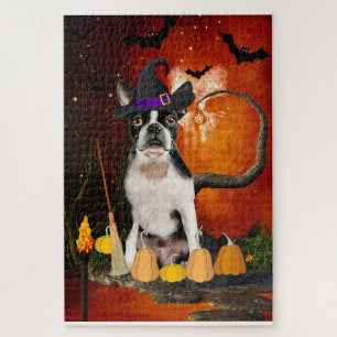 Puzzle Chien d'Halloween Boston Terrier
