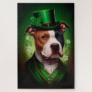 Puzzle Chien du Staffordshire américain à la St. Patrick'