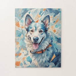 Puzzle Chien en bleu