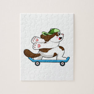 Puzzle Chien en Skate avec Skateboard