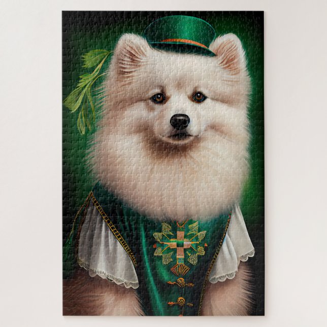 Puzzle Chien Eskimo américain en Robe du Jour de la Saint (Vertical)