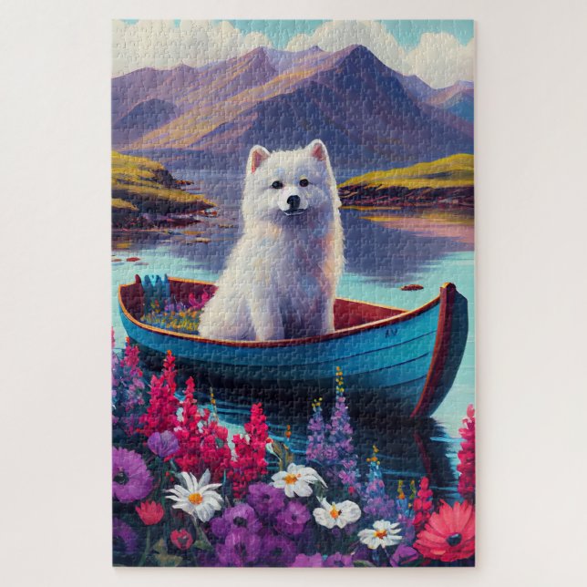 Puzzle Chien Esquimau Américain sur une pagaie : Une aven (Vertical)