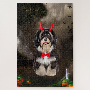 Puzzle Chien Havanais en costume Halloween