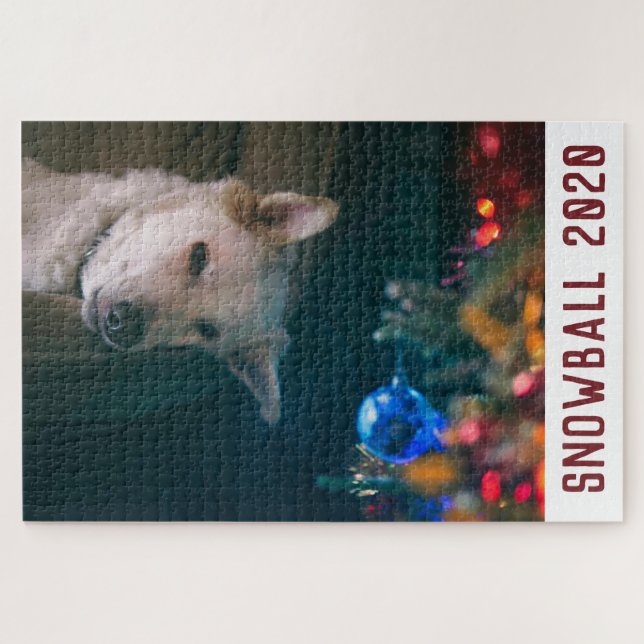 Puzzle Chien Noël Personnalisé (Horizontal)