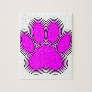 Puzzle Chien Paw En Rose Avec Des Contours