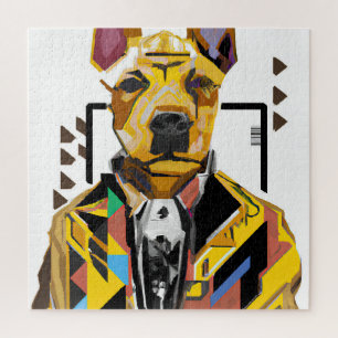 Puzzle Chien portant un costume : Art numérique