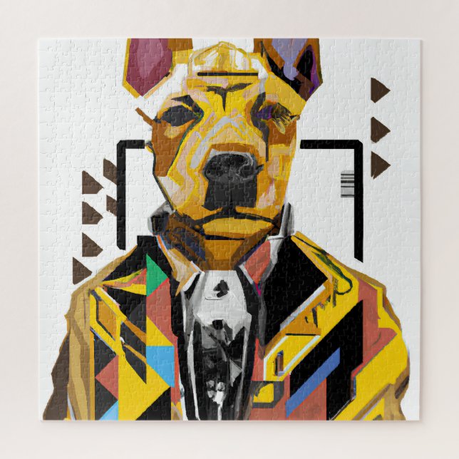Puzzle Chien portant un costume : Art numérique (Vertical)