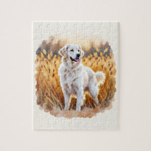 Puzzle Chien Retriever doré blanc