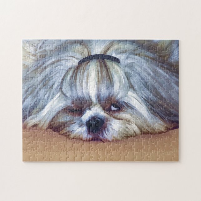 Puzzle Chien somnolent de Shih Tzu (Horizontal)