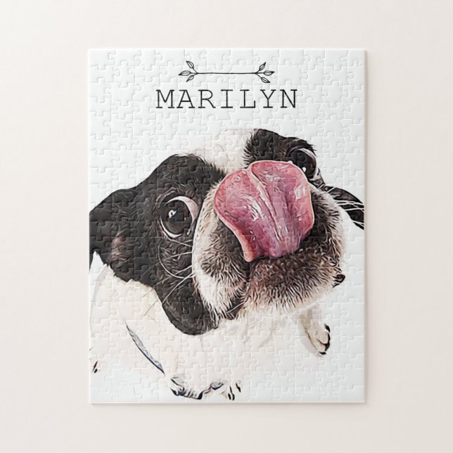 Puzzle Chien-taureau français personnalisé | Cute Frenchi (Vertical)