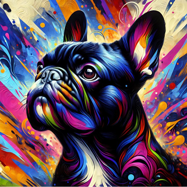 Puzzle Chien-taureaux français - Acrylique noire | Coloré (Créateur téléchargé)