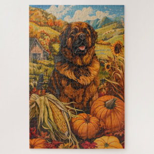 Puzzle Chien tibétain Mastiff automne récolte Thanksgivin