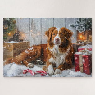 Puzzle Chien Toller de Nouvelle-Écosse pour le Noël Festi