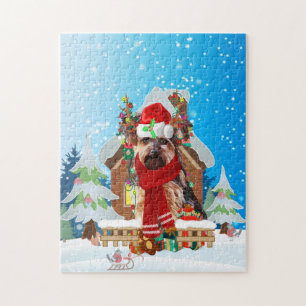 Puzzle Chien Yorkshire Terrier avec des cadeaux de Noël