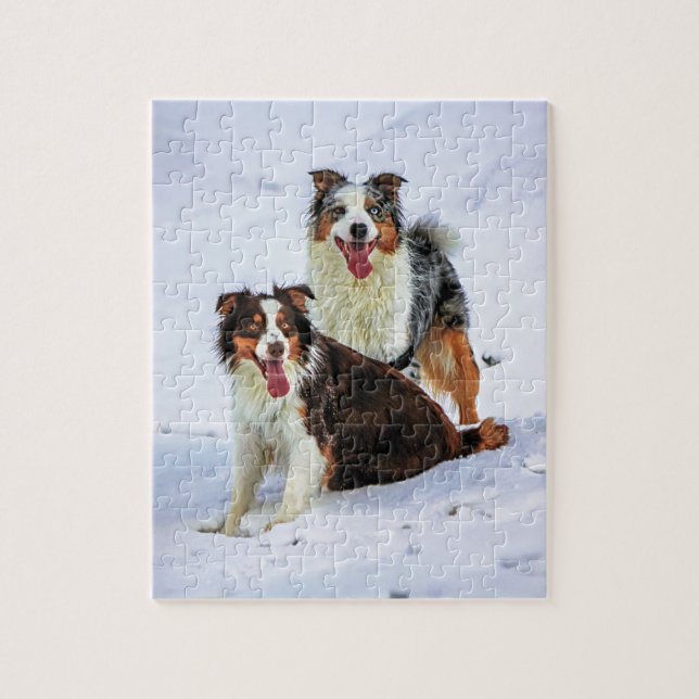 Puzzle Chiens australiens de couples de berger (Vertical)