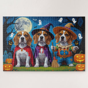 Puzzle Chiens beagles Citrouille Halloween Drôle