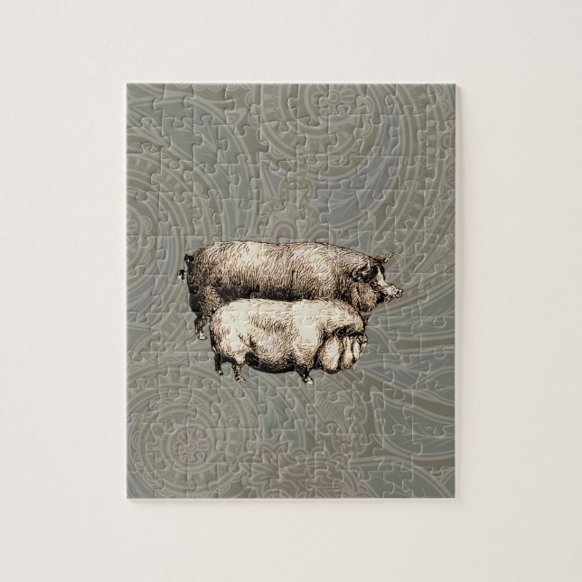 Puzzle Chiens d'antiquités dessin Vintage (Vertical)