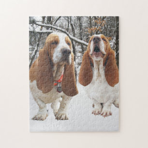 Puzzle Chiens de basset dans les bois
