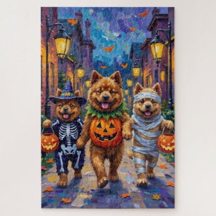 Puzzle Chiens de Chow Chow Trick or Treating Halloween Co