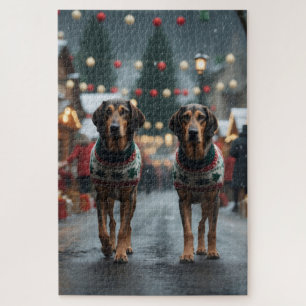 Puzzle Chiens de loup Noël Neige Fêtes