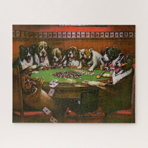 Puzzle Chiens de sympathie au poker jouant au poker Cooli