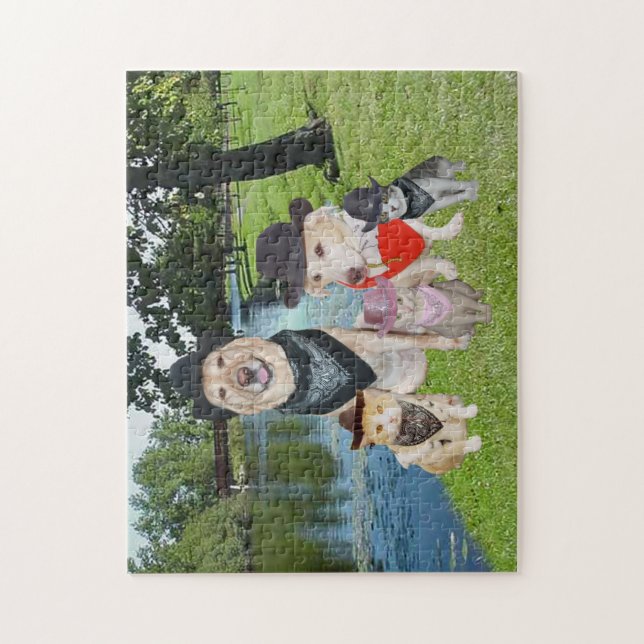 Puzzle Chiens et chats dans des casquettes de cowboy (Vertical)