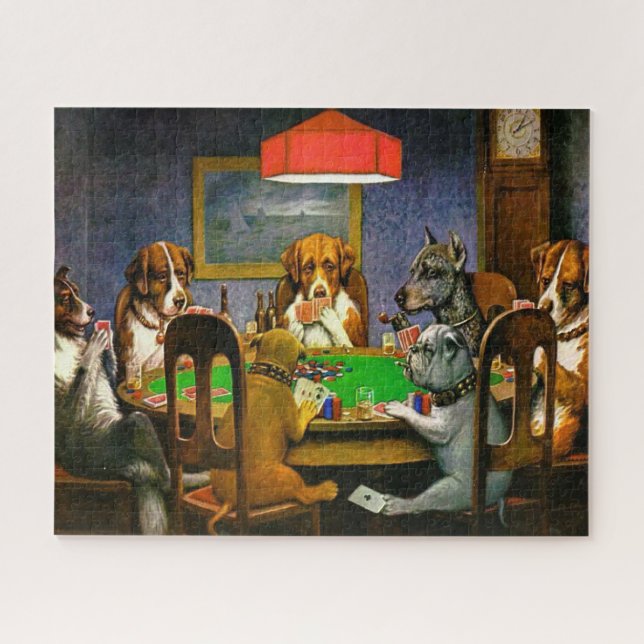 Puzzle Chiens jouant au poker (Horizontal)