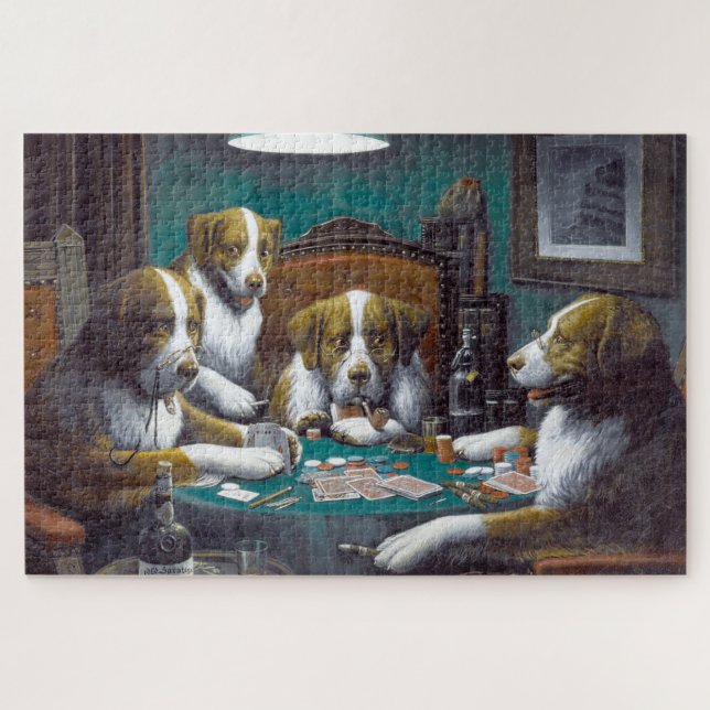 Puzzle Chiens jouant au poker Cassius Marcellus Coolidge  (Horizontal)