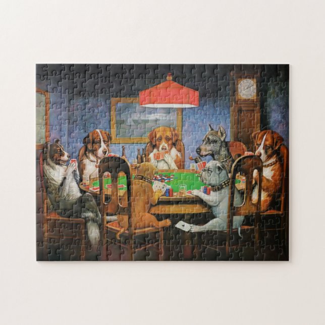 Puzzle Chiens jouant au poker par C.M. Coolidge (Horizontal)