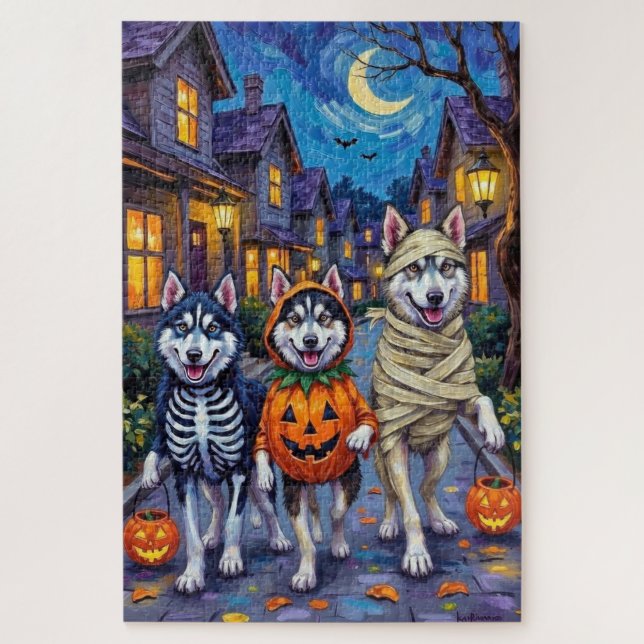 Puzzle Chiens malamuts de l'Alaska qui se transforment en (Vertical)
