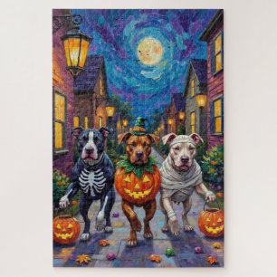 Puzzle Chiens Pitbull faisant Trick-or-Treating  Costumes