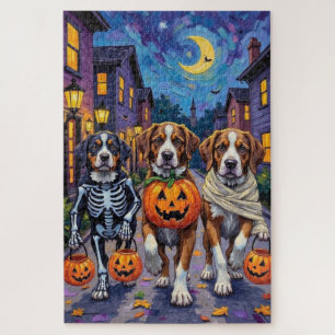 Puzzle Chiens Saint-Bernard en costumes d'Halloween