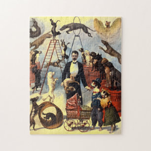 Puzzle Chiens vintages Cirque Illustration Art Antique