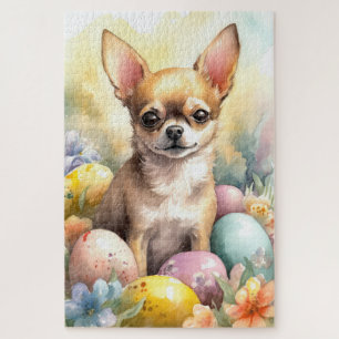 Puzzle Chihuahua avec œufs de Pâques Vacances