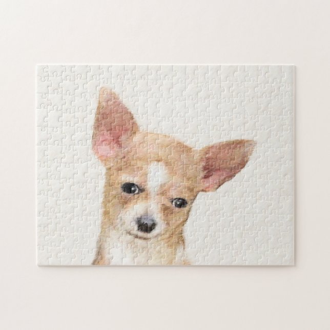 Puzzle Chihuahua Peinture - Cute Original Chien Art (Horizontal)