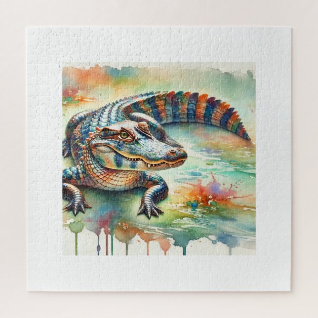 Puzzle Chinese Alligator 200624AREF226 - Watercolor (Vertical)