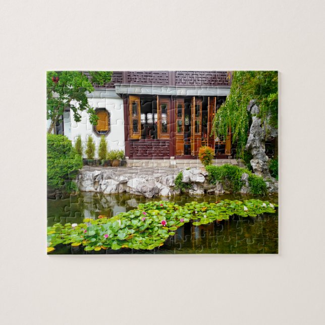 Puzzle Chinese Garden Portland Oregon. (Horizontal)