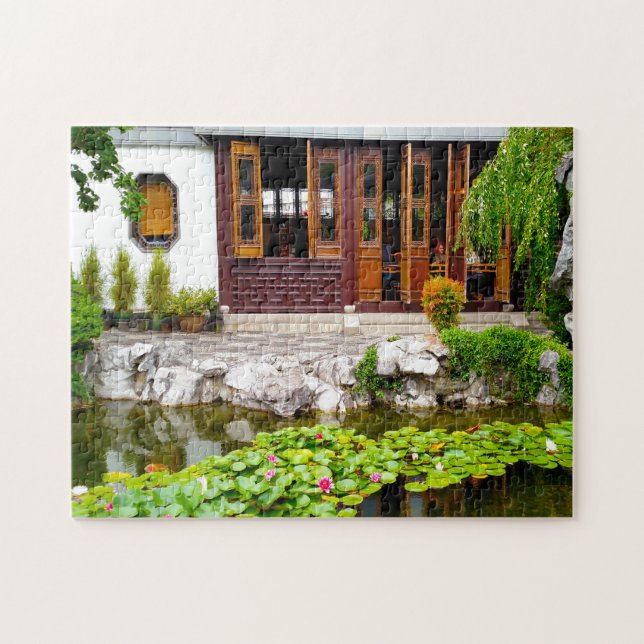 Puzzle Chinese Garden Portland Oregon. (Horizontal)