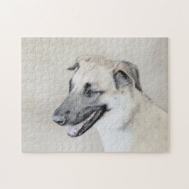 Puzzle Chinook (oreilles d'hélicoptère) Peinture - Chien  (Horizontal)