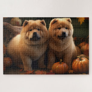 Puzzle Chiot Chow Chow Délice d'Automne Citrouille