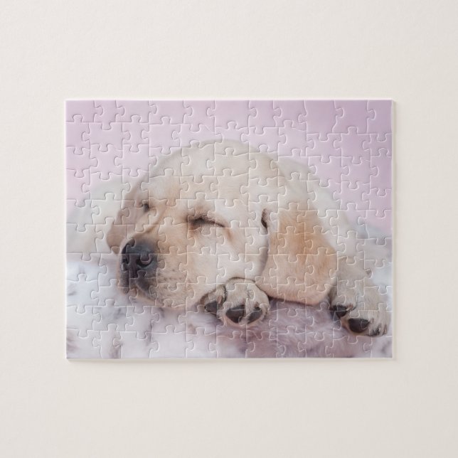 Puzzle Chiot de repêcheur du labrador jaune (Horizontal)