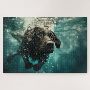 Puzzle Chiot Labrador Nageant Sous l'Eau Design