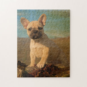 Puzzle Chiot mignon de bouledogue français, cru