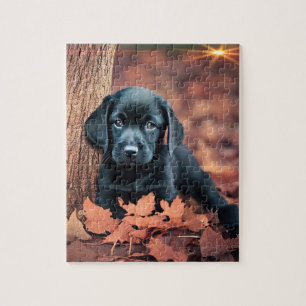 Puzzle Chiot noir du laboratoire