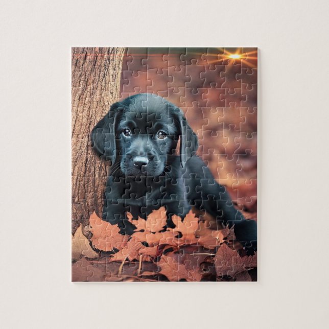 Puzzle Chiot noir du laboratoire (Vertical)