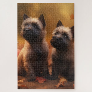 Puzzle Chiots Cairn Terrier Délice d'Automne Citrouille