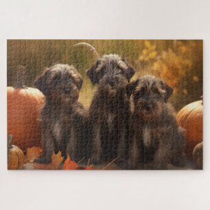 Puzzle Chiots Griffon à Poil Dur Automne