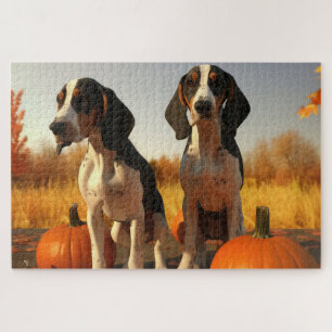 Puzzle Chiots Treeing Walker Coonhound Citrouille d'Autom